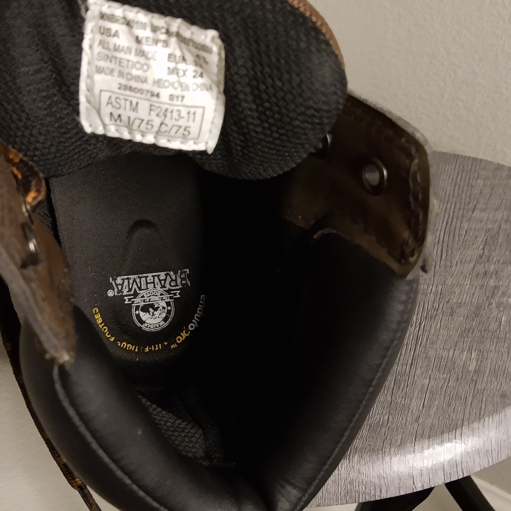 Brahma Brown Leather Steel Toe Work Boots - Picture 7 of 8